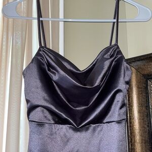 WINDSOR Lola High Slit Satin Dress